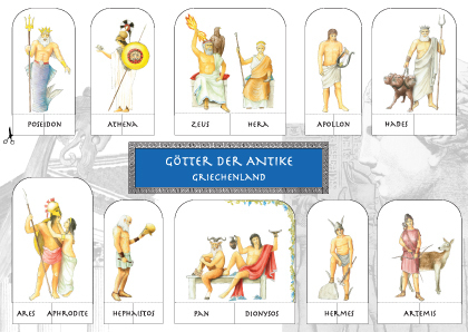 Bastelkarte/Götter Griechenland
