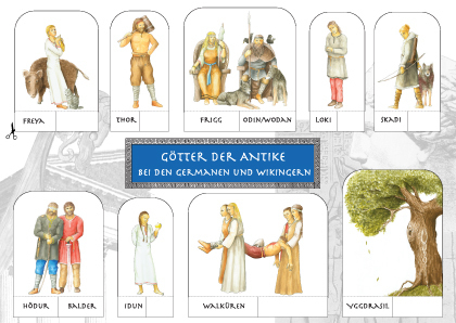 Bastelkarte/Götter Germanen